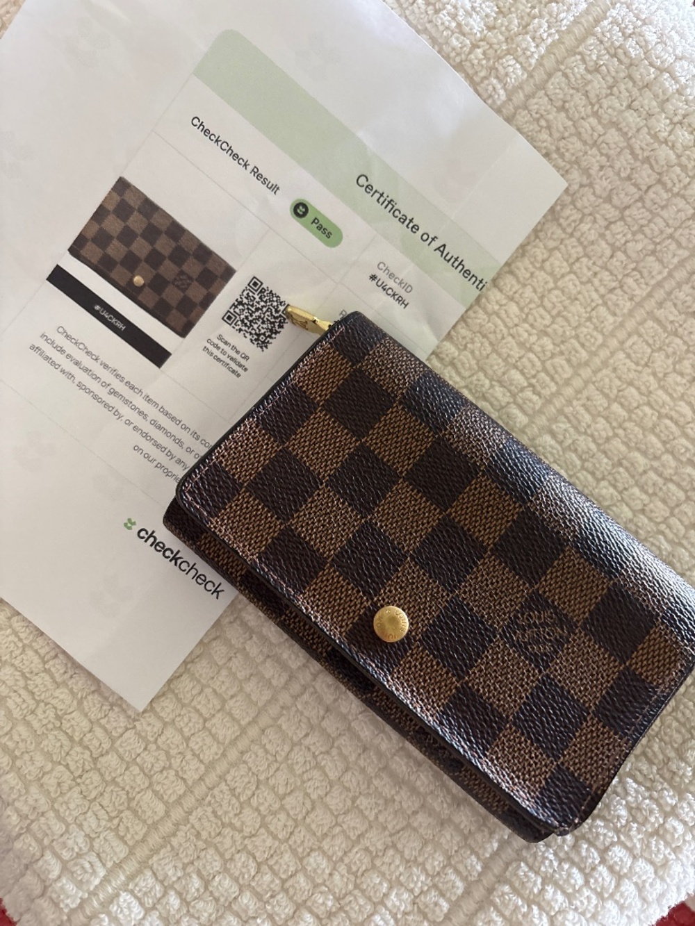 Authentic Louis Vuitton Damier Ebene Billets tresor bifold wallet